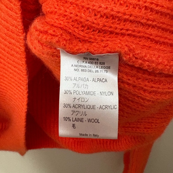 Acote Deep Orange Crewneck Alpaca Sweater - Picture 6 of 7